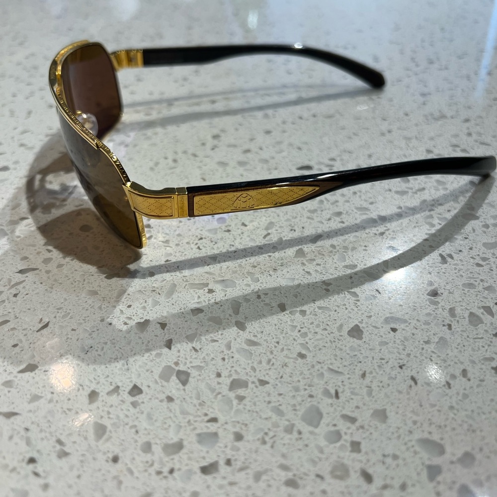 Maybach Sunglasses With Zeiss Lens   - The Admiral I (Gold/Ebony/Walnut Burr)